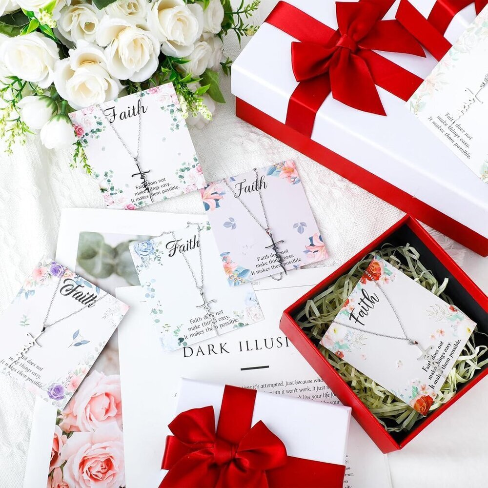 Christian Cross Necklace Stainless Steel 18in Womens Religious Jewelry Gift - Picture 5 of 6